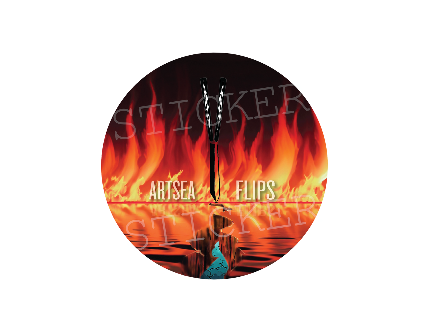 The FLAME ArtSea Flips Sticker